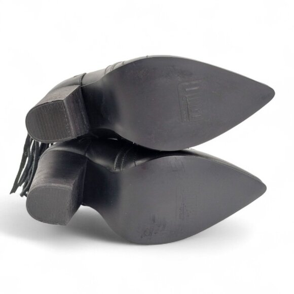 Dingo Women's Size 7 M Black Lady's Night Fringe Leather Western Ankle Booties - Picture 13 of 13